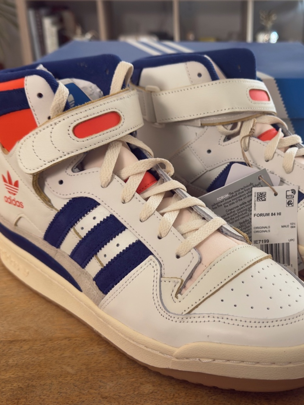 Adidas Originals Forum 84 Hi IE7199 Size 11 White Navy Orange New in Box